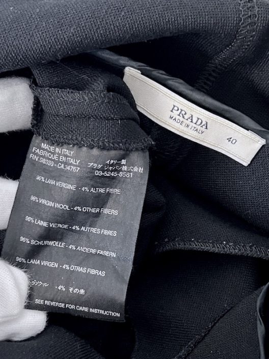 Prada black virgin wool knit dress