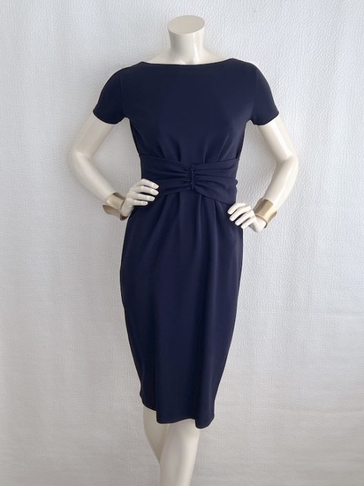 Prada navy dress with draped detail
