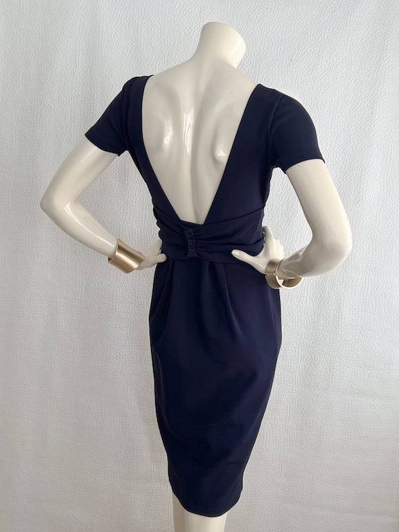 Prada navy dress with draped detail