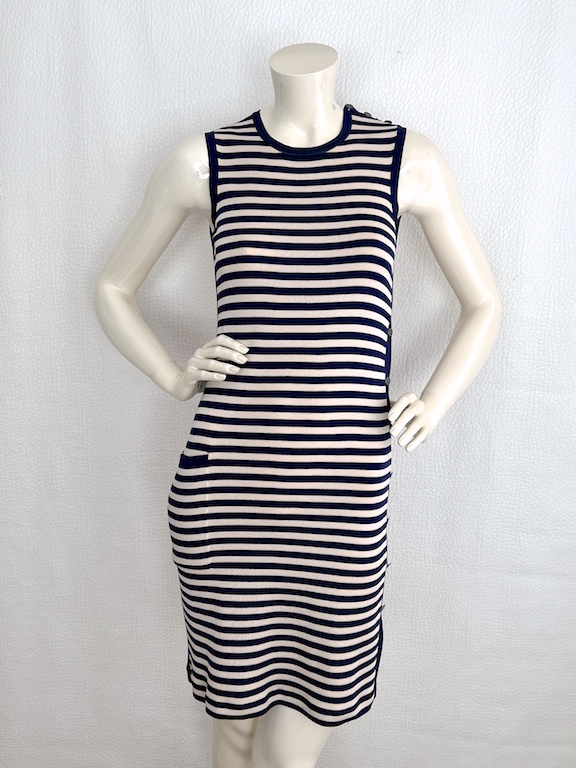 striped silk knit dress