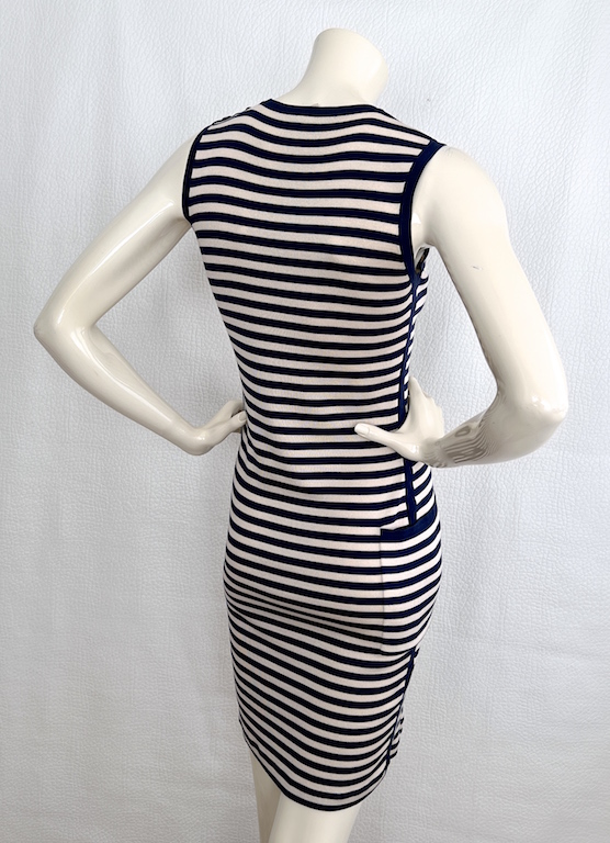 striped silk knit dress