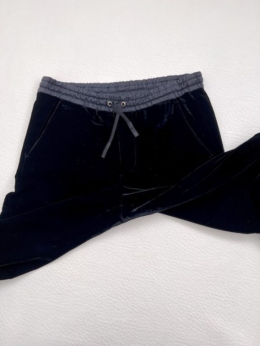 Giorgio Armani black velvet jogger dress pants