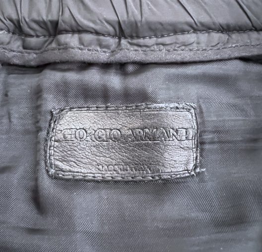 Giorgio Armani black velvet jogger dress pants