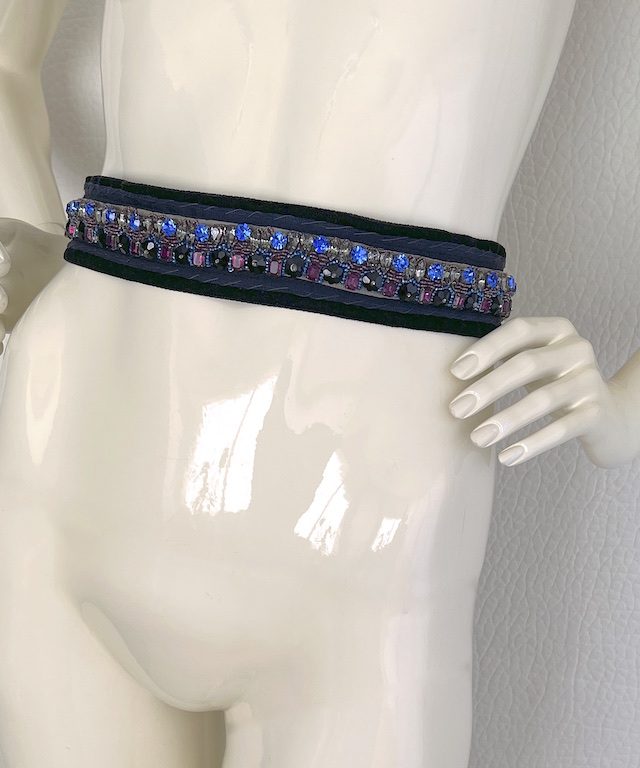hand embroidered rhinestone belt