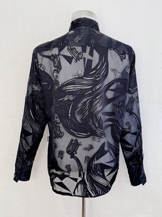 Versace transparent fabric shirt with hidden buttons