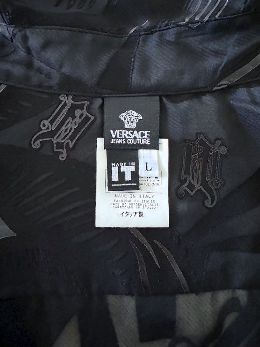 Versace transparent fabric shirt with hidden buttons