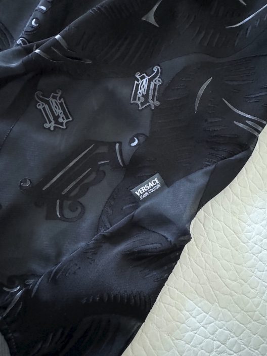 Versace transparent fabric shirt with hidden buttons