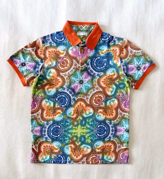 ETRO printed pique cotton polo shirt