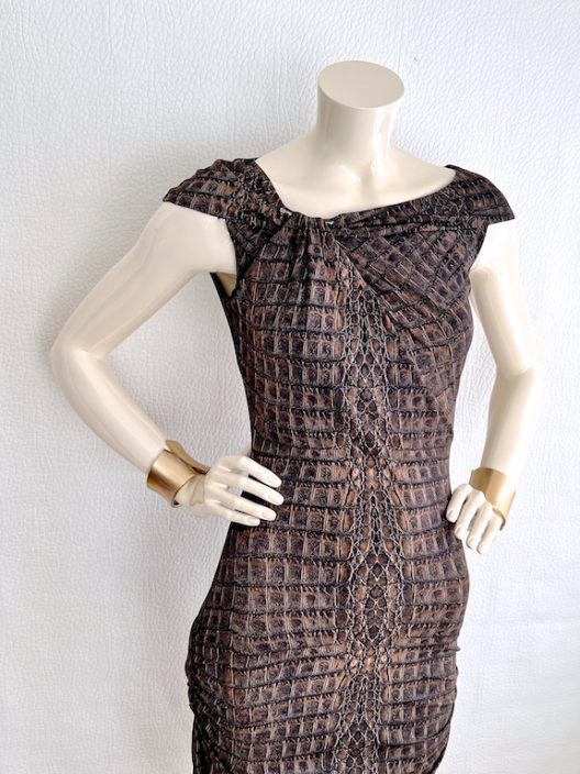 Roberto Cavalli Animal Print Draped Dress