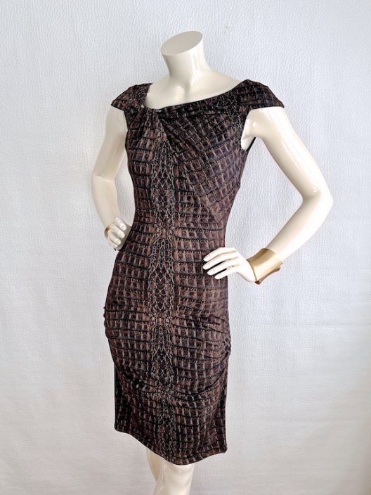 Roberto Cavalli Animal Print Draped Dress