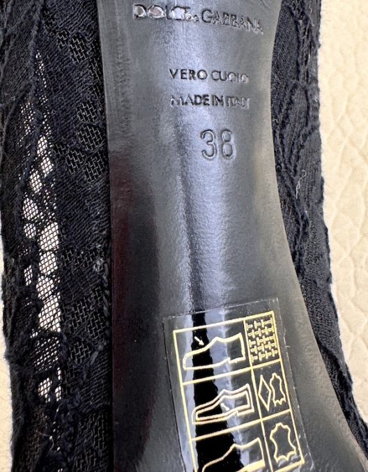 Dolce & Gabbana Black Lace Peep Toe Heels
