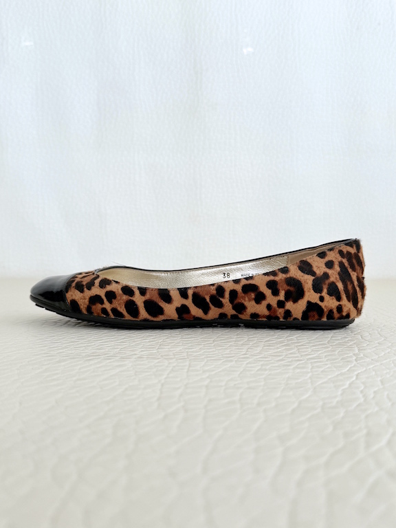 Jimmy Choo Animal Print Flat Shoes