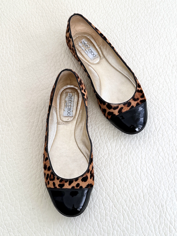 Jimmy Choo Animal Print Flat Shoes