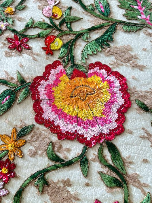 Valentino Garavani hand embroidered silk shawl