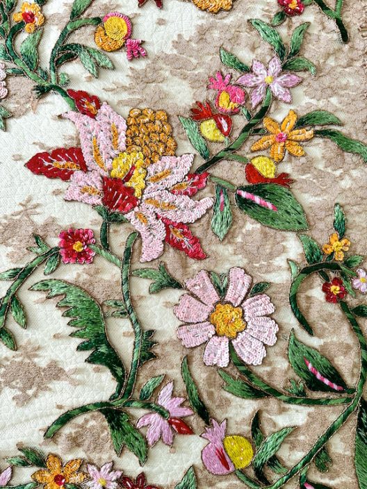 Valentino Garavani hand embroidered silk shawl