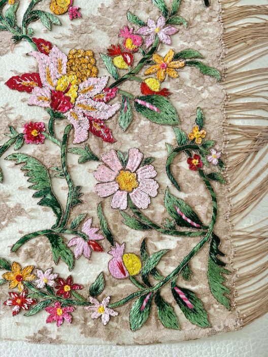 Valentino Garavani hand embroidered silk shawl