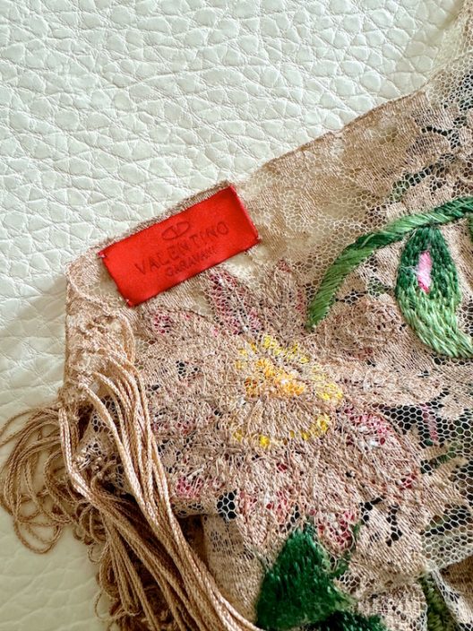 Valentino Garavani hand embroidered silk shawl