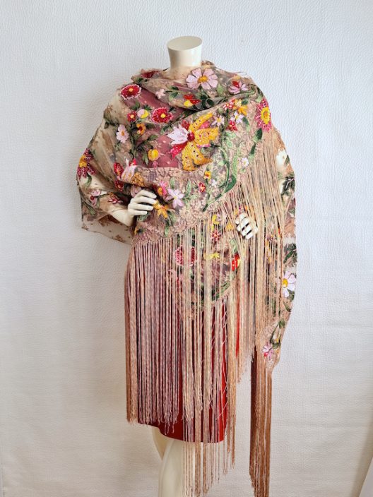 Valentino Garavani hand embroidered silk shawl