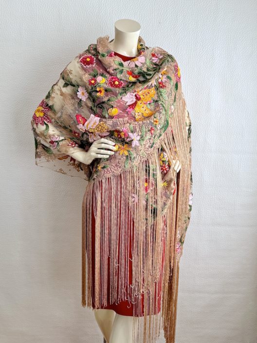 Valentino Garavani hand embroidered silk shawl