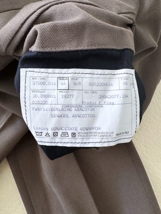 Hermès khaki slim pants-leather details