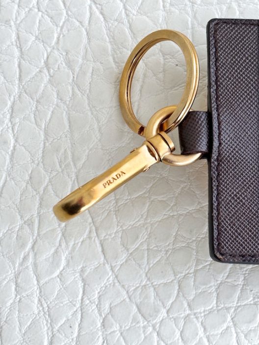 Prada Keychain-Pendant Saffiano Animal