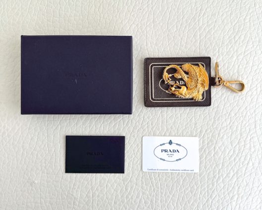 Prada Keychain-Pendant Saffiano Animal