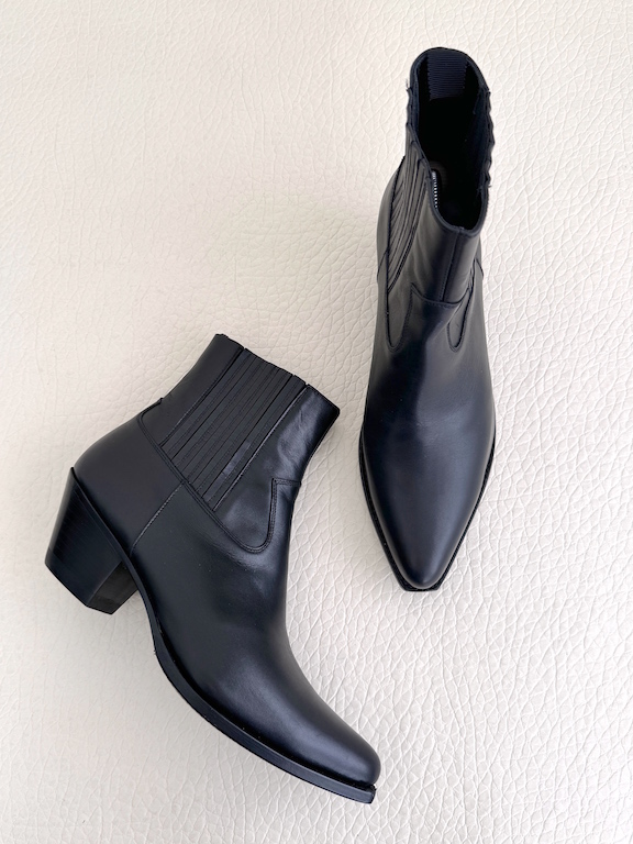 CELINE Cowboy Style Calfskin boots-Heel 60mm