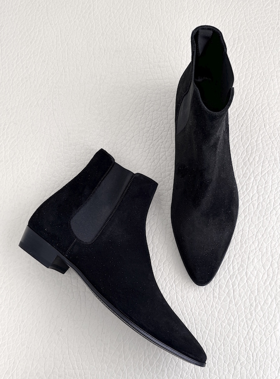 Celine Carmargue Black Suede Boots