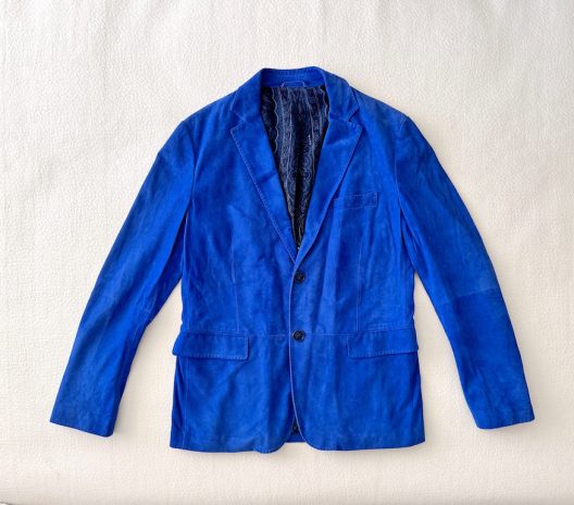 Etro Runway Blue Suede Jacket