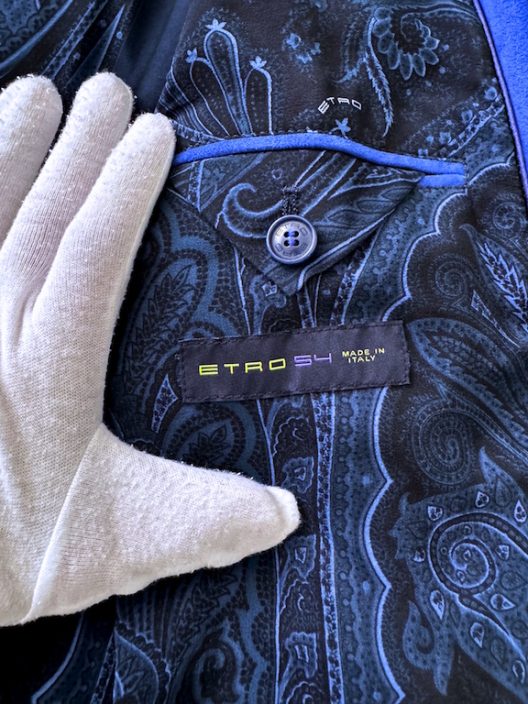 Etro Runway Blue Suede Jacket