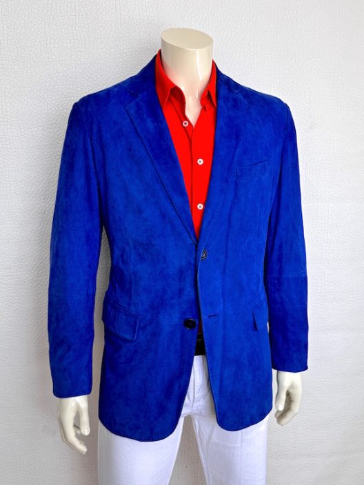 Etro Runway Blue Suede Jacket