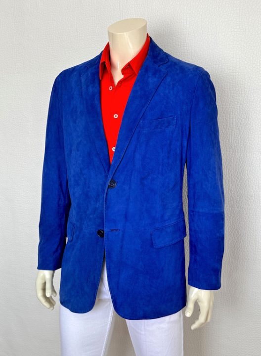 Etro Runway Blue Suede Jacket