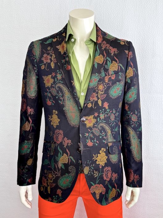 Etro Runway Floral Print Jacquard Blazer