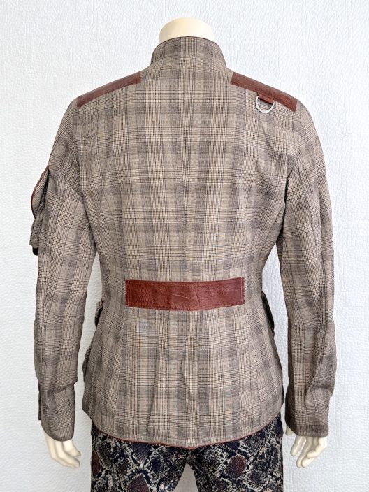 RARE John Galliano Prince of Wales Jacket - Leather details