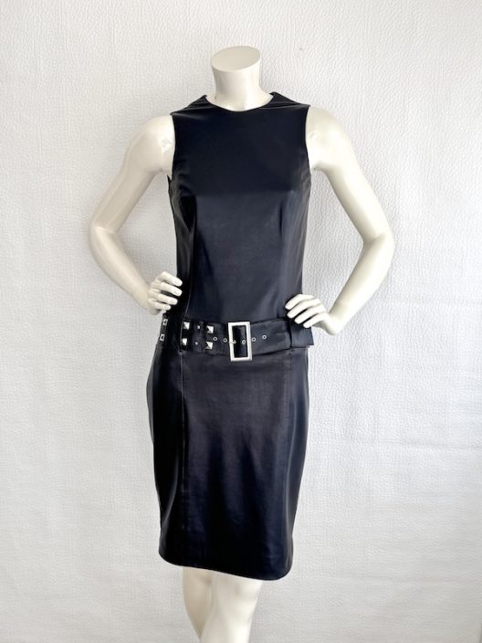 Versace Black Leather Dress