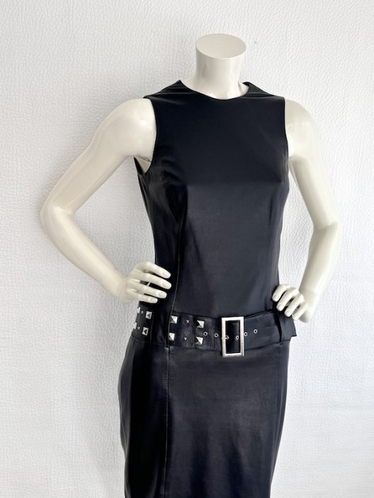 Versace Black Leather Dress