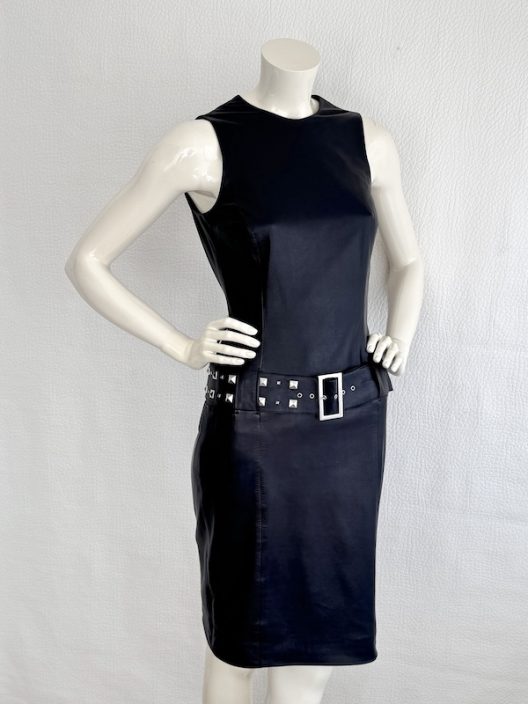 Versace Black Leather Dress
