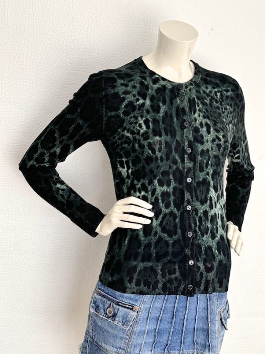 Dolce & Gabbana Animal Print Wool Cardigan