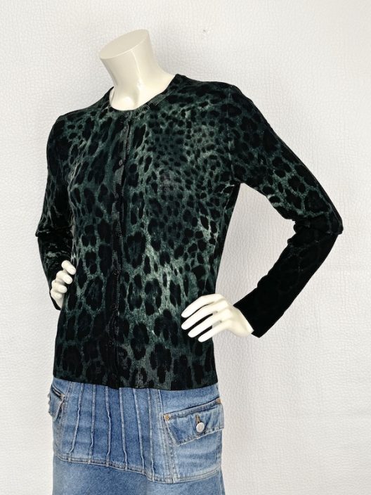 Dolce & Gabbana Animal Print Wool Cardigan