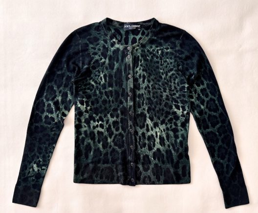Dolce & Gabbana Animal Print Wool Cardigan