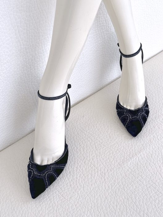 Giorgio Armani Velvet, Lace and Rhinestone Heeles Shoes