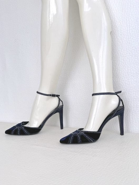 Giorgio Armani Velvet, Lace and Rhinestone Heeles Shoes