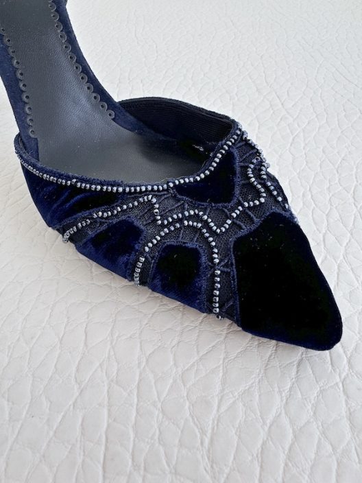 Giorgio Armani Velvet, Lace and Rhinestone Heeles Shoes