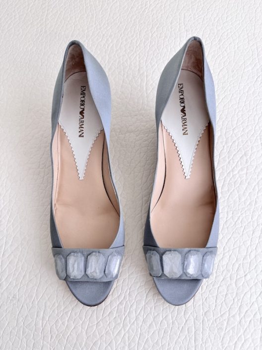 Emporio Armani Satin Wedge Shoes