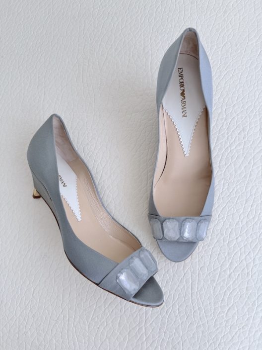 Emporio Armani Satin Wedge Shoes