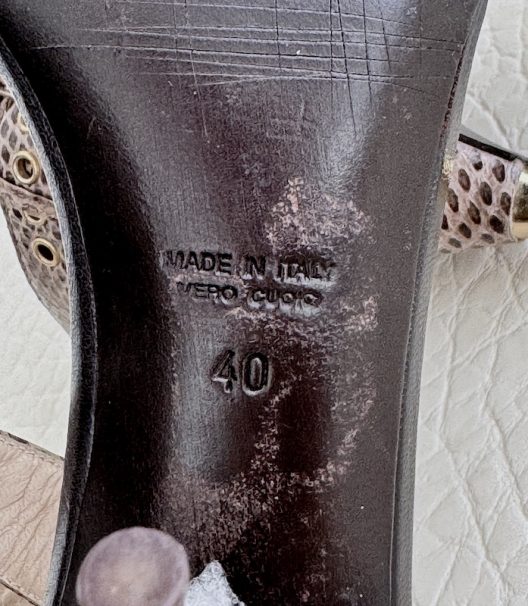 Giorgio Armani Python heel sandals