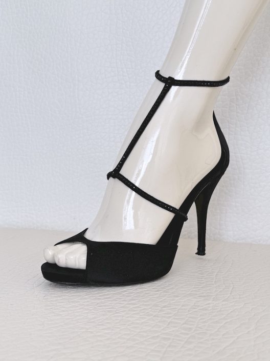 Giorgio Armani Rhinestone Satin High Heel Shoes