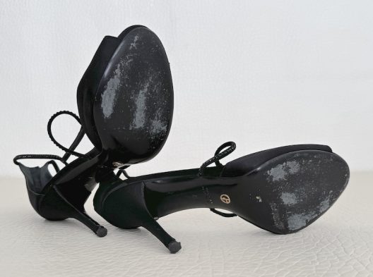 Giorgio Armani Rhinestone Satin High Heel Shoes
