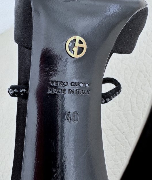 Giorgio Armani Rhinestone Satin High Heel Shoes