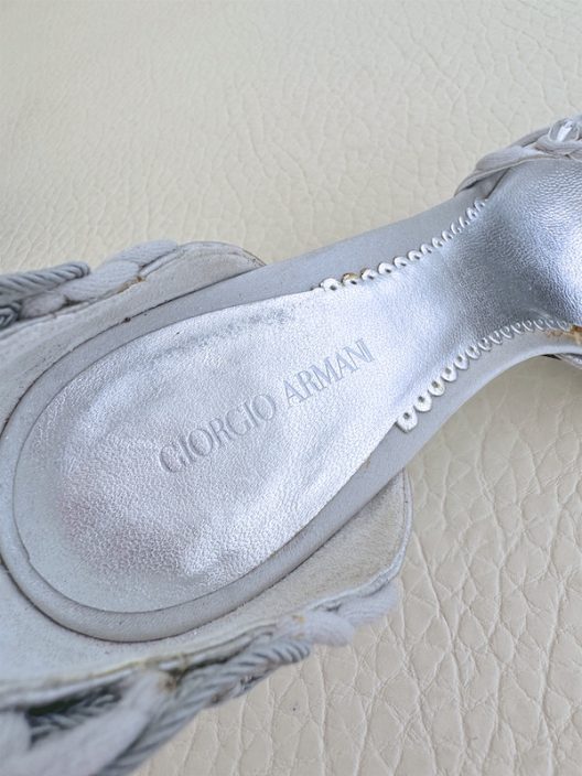 Giorgio Armani Satin and Rhinestones High Heel Shoes